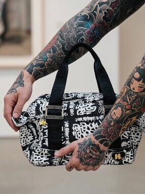 Harajuku Lovers Gwen Stefani Vintage Black & White Graffiti Duffel Bag